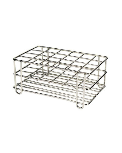 Portoirs en fil d'acier inox pour 24 tubes, Ø: 21 mm