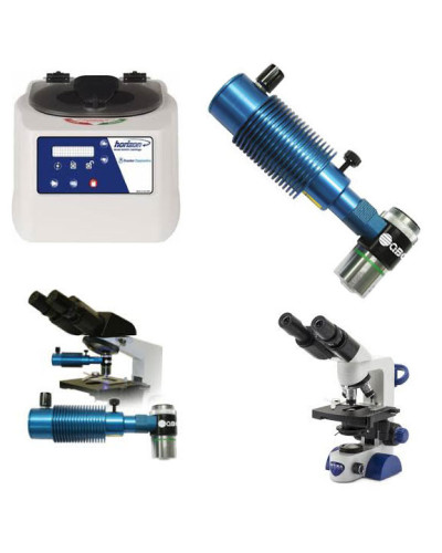 Système de test paludéen QBC avec Paralens advance, microscope et centrifugeuse