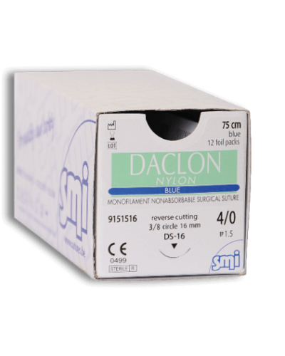 Fil de suture DACLON NYLON noir micro-aiguille 3/8 USP 10/0