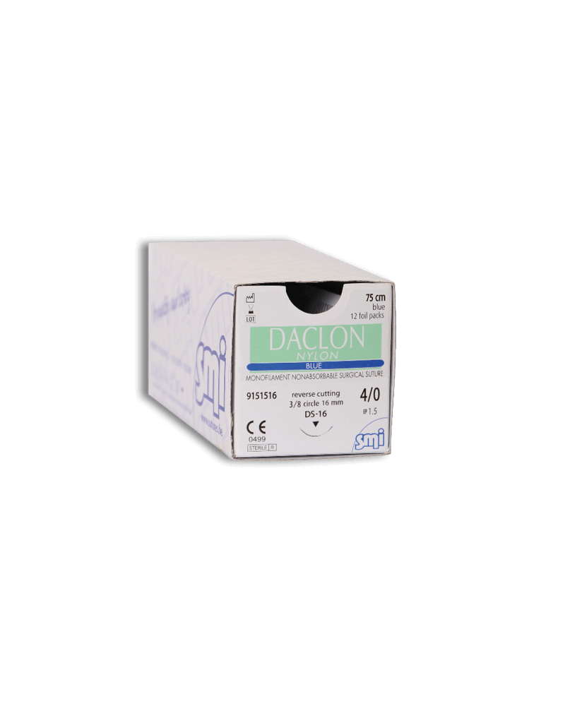 Fil de suture DACLON NYLON noir micro-aiguille 3/8 USP 10/0