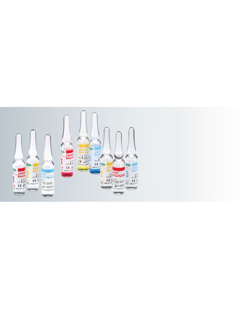 Set de contrôle de qualité (QC) pour analyseur de gaz de sang SG1 Set de contrôle de qualité (QC) pour analyseur de gaz de sang SG1