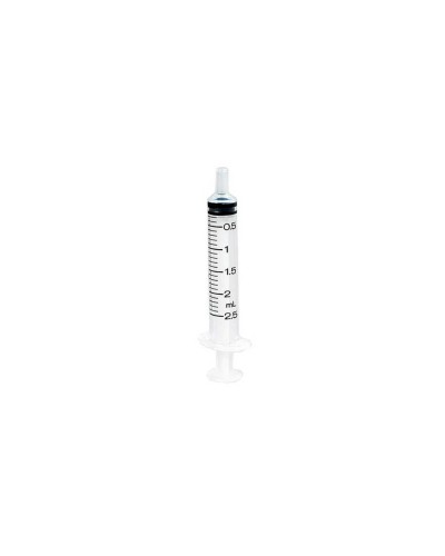 Seringues 3 pièces avec embout Luer centré HelphA 2,5 ml - Boîte de 100