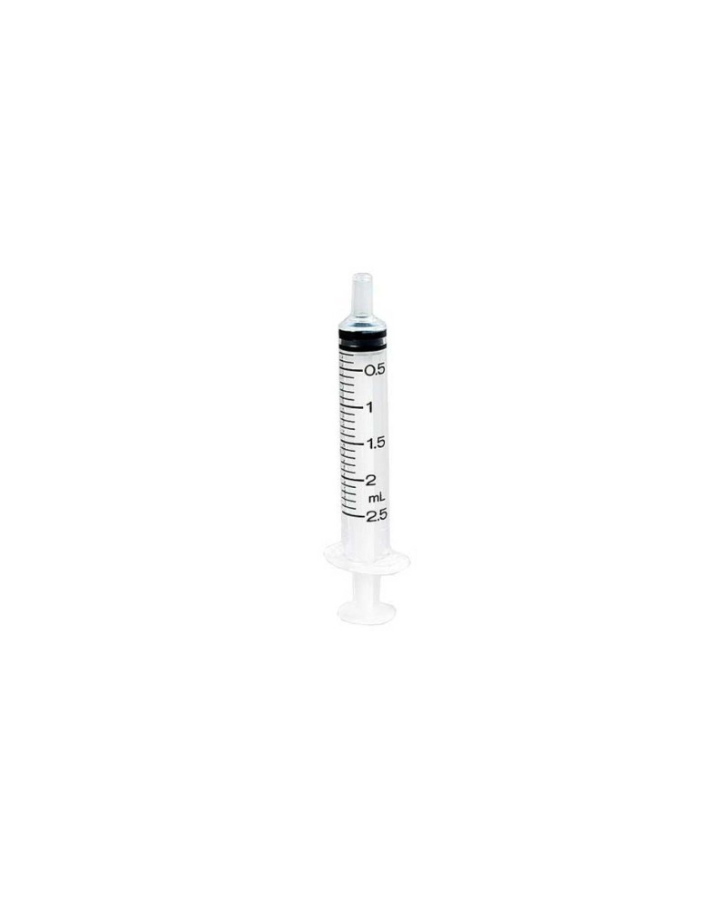 Seringues 3 pièces avec embout Luer centré HelphA 2,5 ml - Boîte de 100
