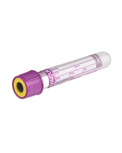 Tube de prélèvement K2 EDTA 5 ml avec gel Séparateur et bague jaune, PREMIUM