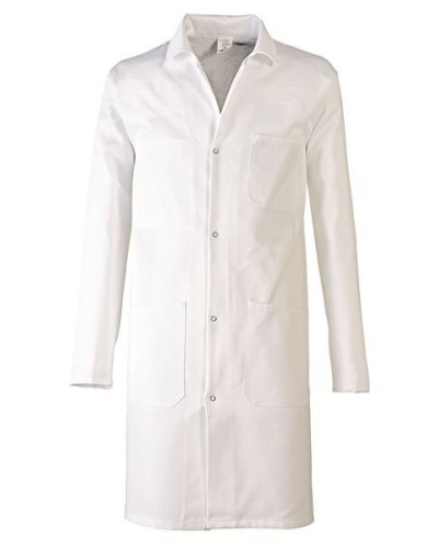 Blouse blanche 100% coton mixte à manches longues