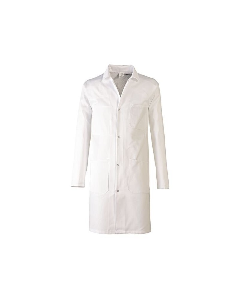 Blouse blanche 100% coton mixte à manches longues