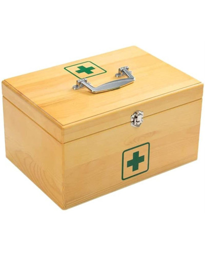 Boite à pharmacie en bois, livrée vide