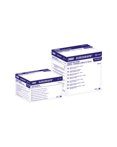 Champ de soins stérile fenestré EURODRAPE 70x90cm Champ de soins stérile fenestré EURODRAPE 70x90cm