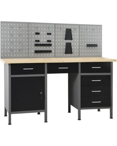 Etabli de travail ( bloc armoire ), tiroirs; 4 panneaux muraux