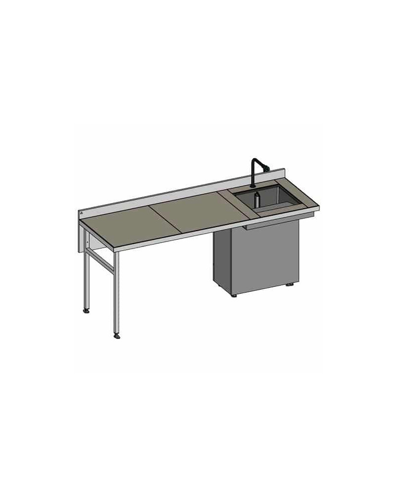 Table de laboratoire en acier inoxydable 304, avec évier