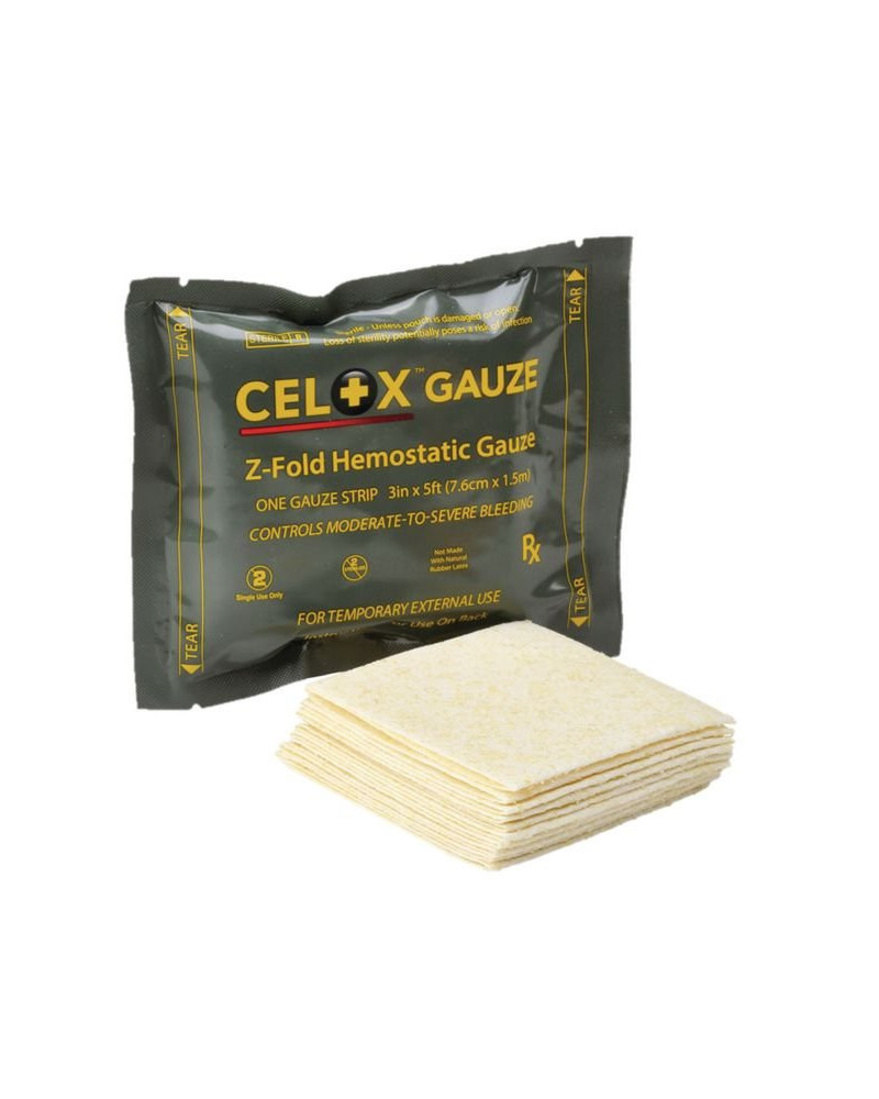 Bande de gaze hémostatique CELOX, pli en Z 