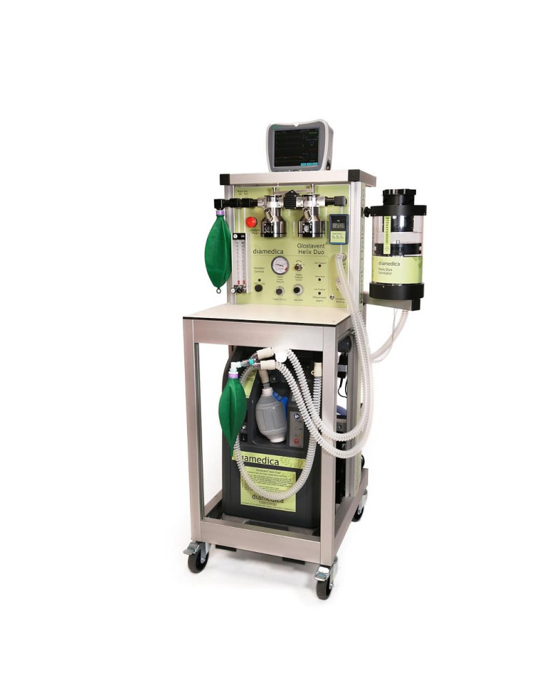 Chariot d\'anesthésie Glostavent Hélix avec extracteur d\'oxygène incorporé