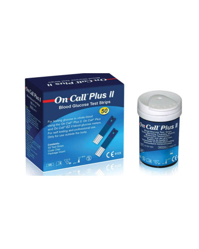 Bandelettes test de glycémie pour glucomètre ON CALL PLUS B/50
