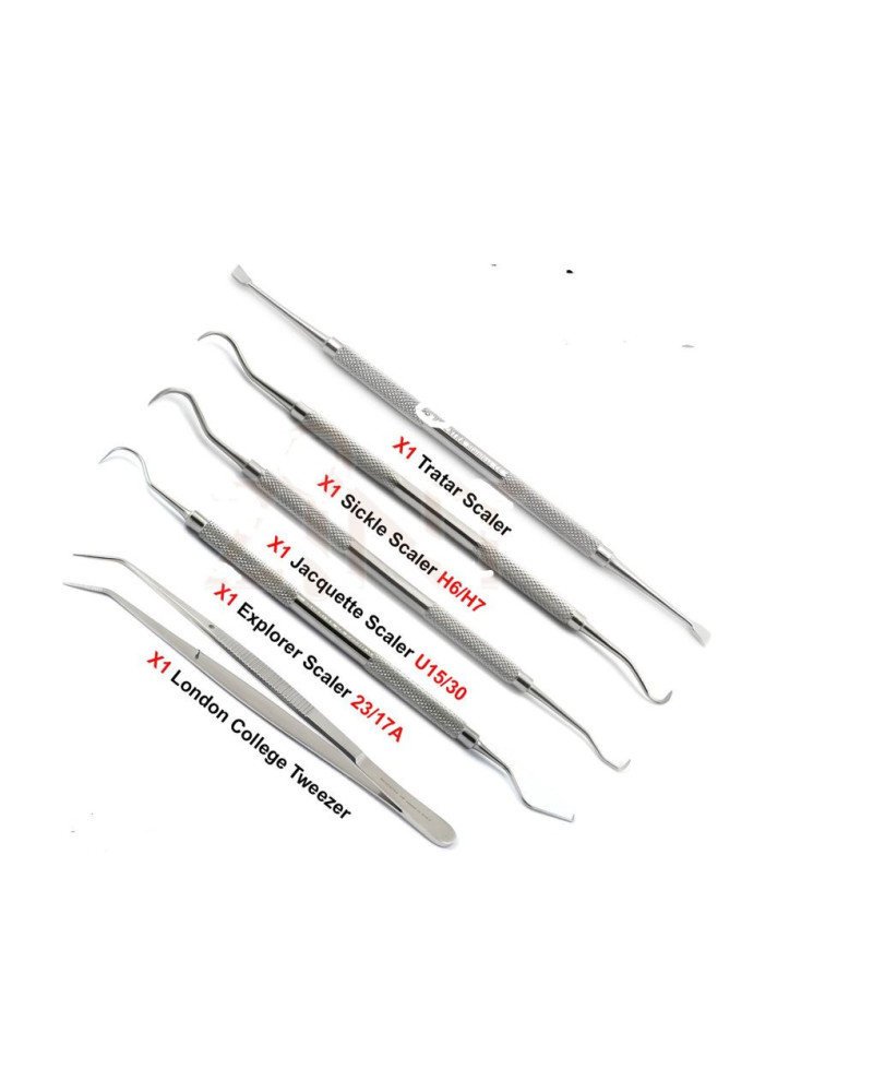 Kit de détartrage dentaire en acier inoxydable 