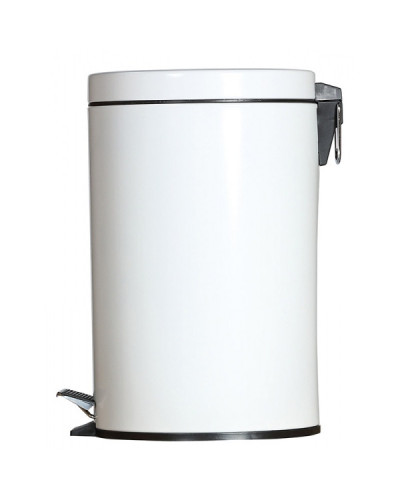 Lot de 2 poubelles à pédale métal blanc 12 L