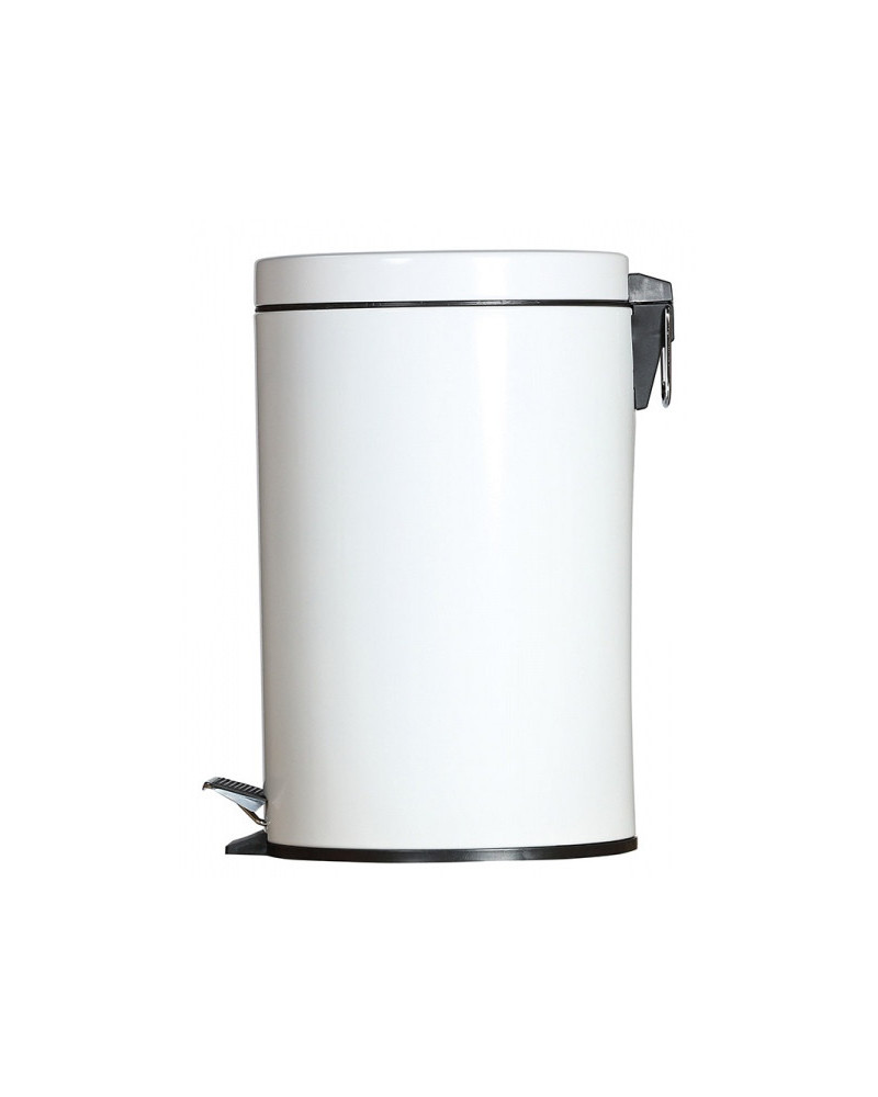 Lot de 2 poubelles à pédale métal blanc 12 L