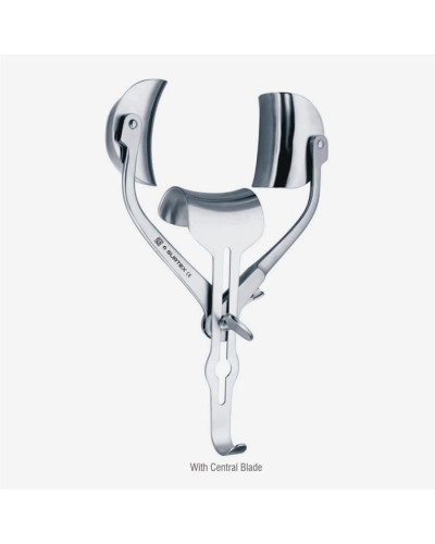 Ecarteur abdominal Ricard, écartement 280mm, latéral 72x85mm, central 80x90mm