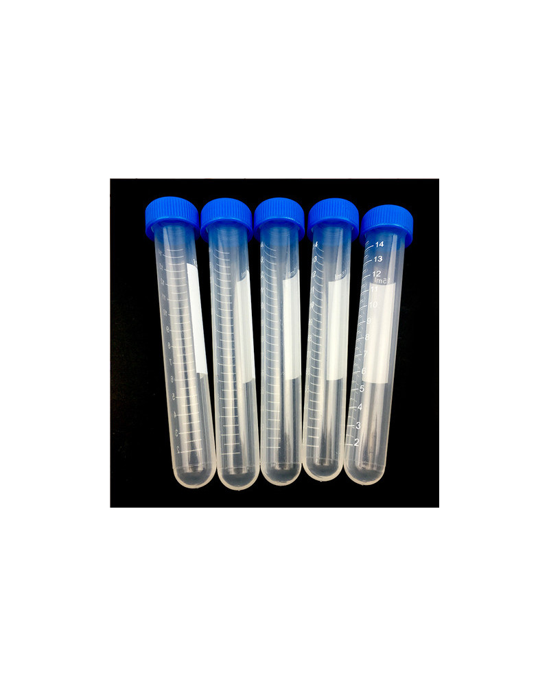 Tube à centrifuger de 15ml, bouchon à vis bleu à fond rond plastique