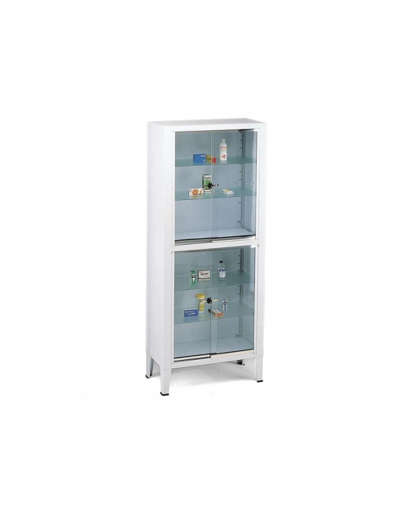 ARMOIRE VITREE HAUTE VITRES COULISSANTE A CLE