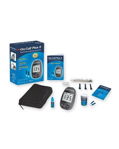 Kit Lecteur de glycémie (Glucomètre) ON CALL PLUS II avec trousse de rangement