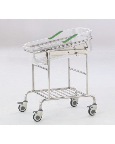 Berceau amovible avec matelas, monté sur roulettes