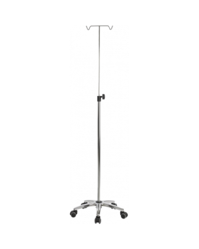 Porte Sérum double crochet sur roulettes