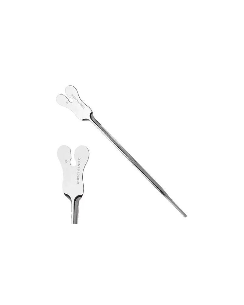 Sonde urinaire inox Nélaton, 14 cm