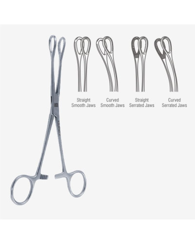 Pince de FOERSTER à mors lisse - courbe - 24 cm