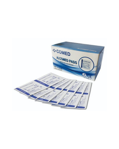 Tampons / Compresses d\'alcool à 70°, boite de 100