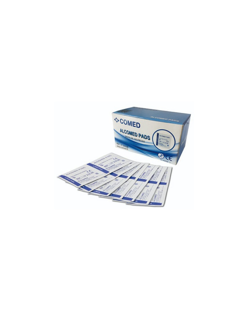 Tampons / Compresses d\'alcool à 70°, boite de 100