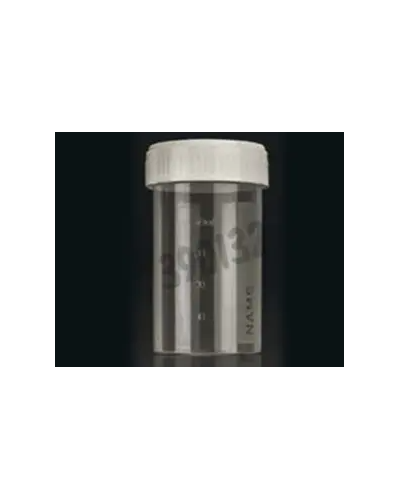 Pot de prélèvement pour urine - 60 ml - bouchon blanc - non stérile