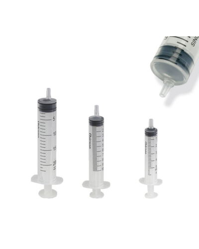 Seringues 3 pièces 3ml sans aiguille,  Cà´ne Luer centré, Chirana