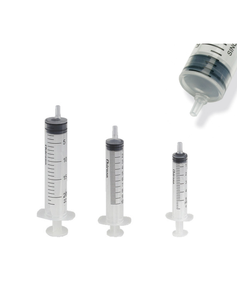 Seringues 3 pièces 3ml sans aiguille,  Cà´ne Luer centré, Chirana
