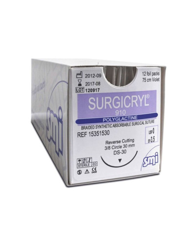 Fils de suture résorbable aiguille ronde SURGICRYL 910