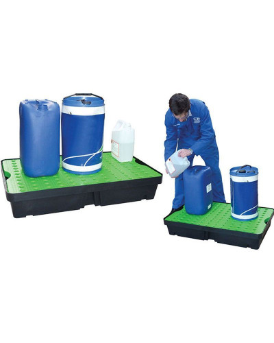 Bac de rétention polyéthylène avec caillebotis