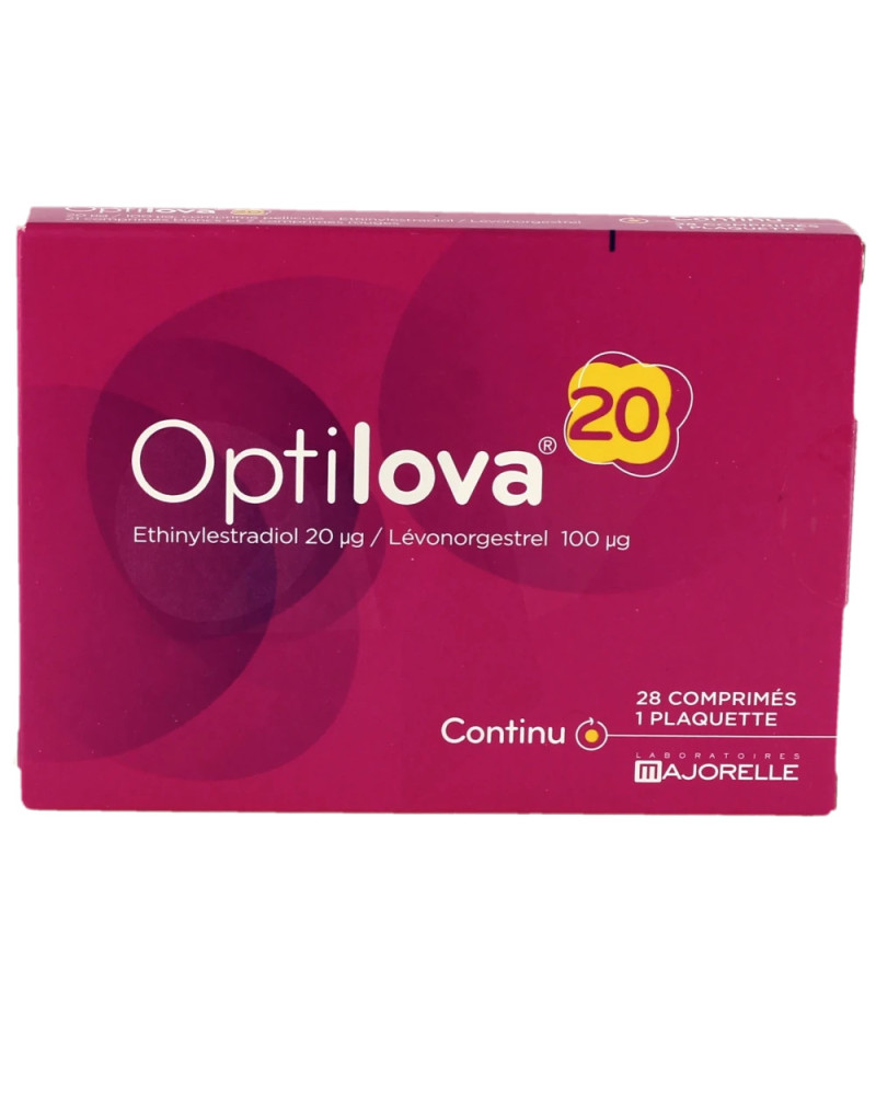 Contraceptif homonal OPTILOVA 20 µg/100 µg 1PL/21 Blanc +7R Contraceptif homonal OPTILOVA 20 µg/100 µg 1PL/21 Blanc +7R