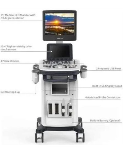 Échographe numérique Doppler couleur sur chariot modèle Q3