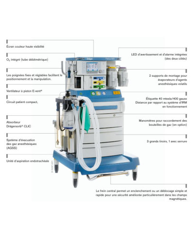 Appareil d'anesthésie amagnétique modèle DRAGER FABIUS MRI