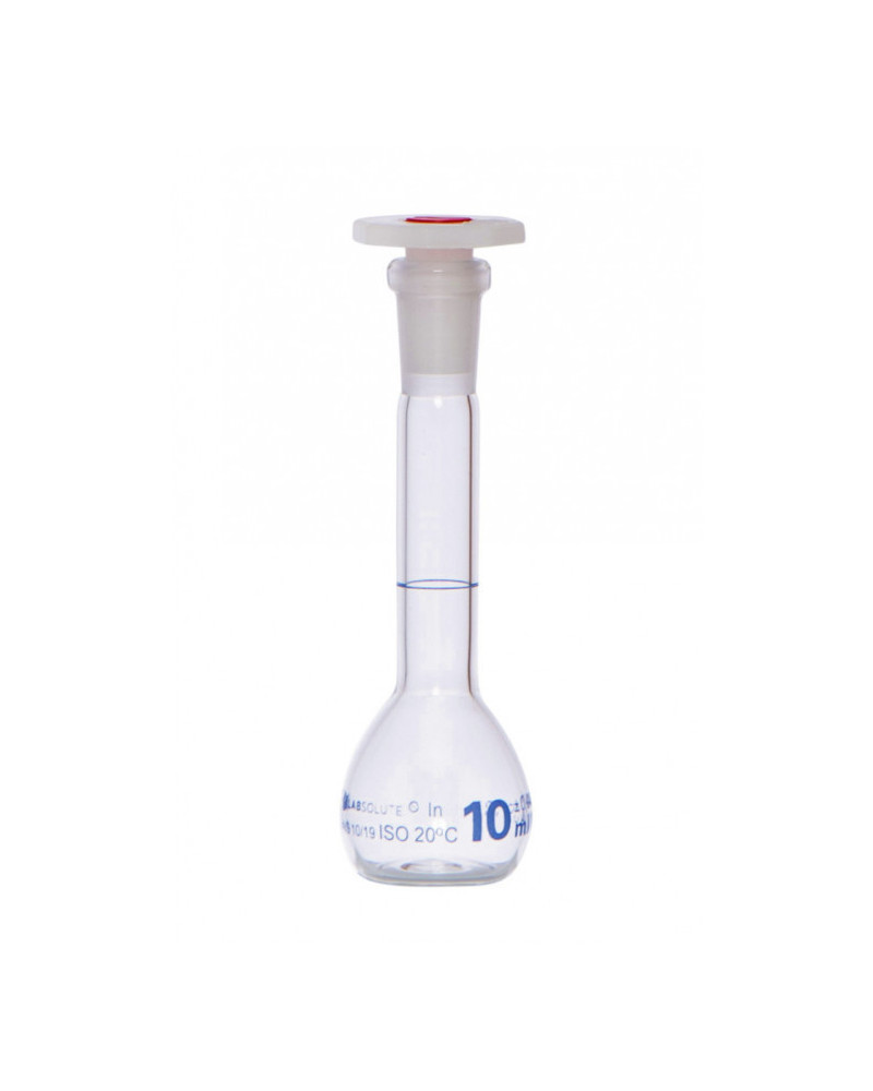 Fiole jaugée en verre Duran® classe A col rodé avec bouchon en polypropylène