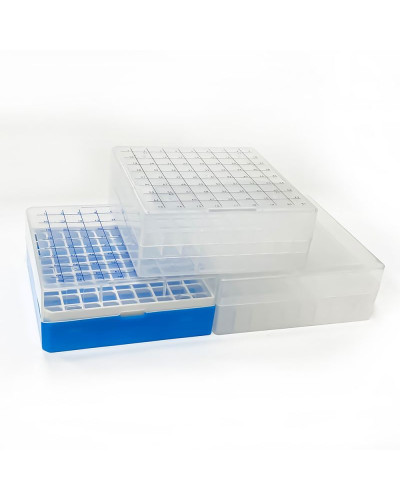 Boite en polycarbonate pour tubes cryogéniques, 81 puits-81 puits