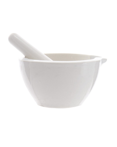 Mortier en porcelaine émaillée avec pilon