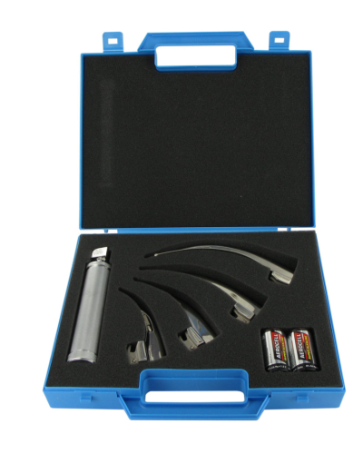 Coffret de laryngoscopes acier lumière conventionnelle - 4 lames