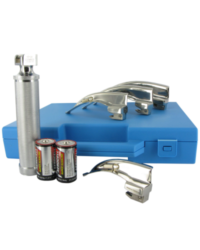 Coffret de laryngoscopes acier lumière conventionnelle - 4 lames