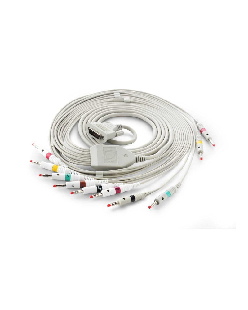 Câble patient ECG 10 brins Schiller fiches bananes
