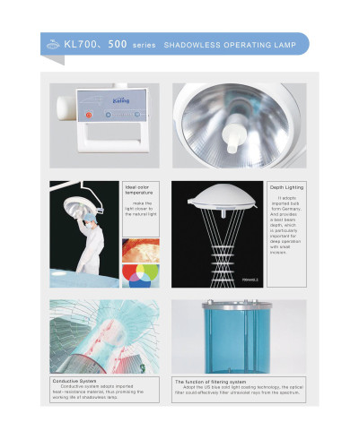 Lampe d'opération plafonnier à  2 coupoles , modèle KL700/500-III