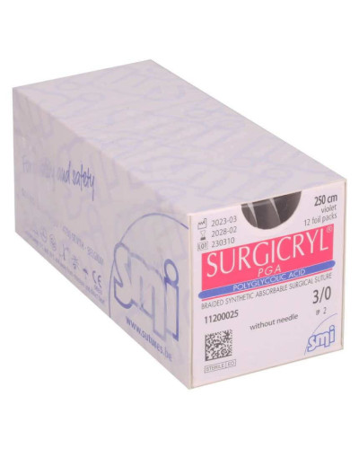 Fil de suture 2, aiguille ronde PGLA