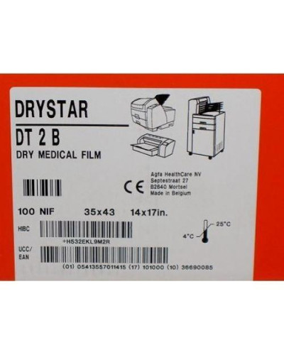 Film de Radiographie AGFA DT2B, Dim 35 x 35 cm, 100 films