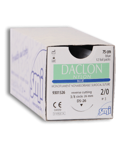 Fil de suture nylon, 24mm, aiguille triangulaire 0