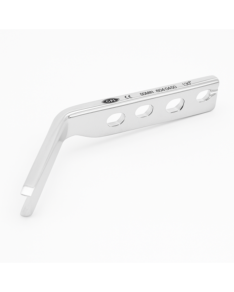 Plaque de verrouillage orthopédique, coudée à 130°, Profil en U Plaque de verrouillage orthopédique, coudée à 130°, Profil en U