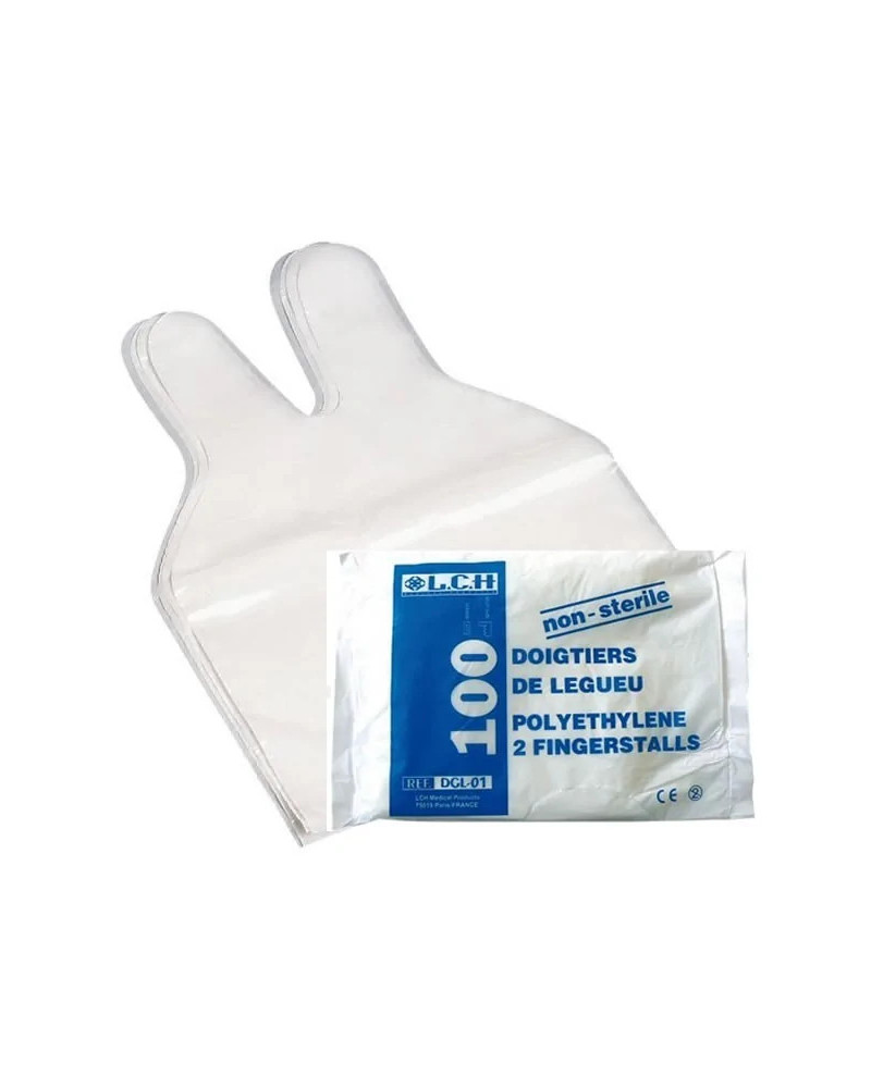 Doigtier un ou deux doigts en polyéthylène Doigtier un ou deux doigts en polyéthylène